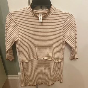 Latched Mama nursing top burnt orange and cream